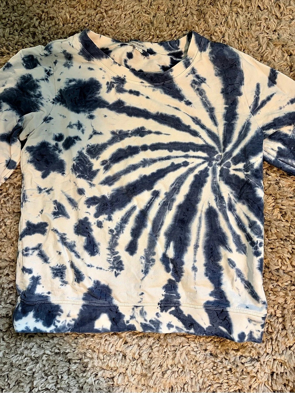J.Crew Tie-Dye Long Sleeve in Blue & White Size Small Like New
